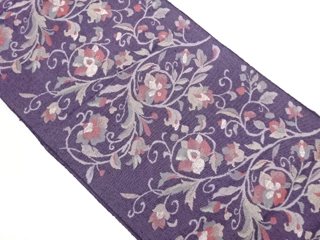 Nagoya obi woven with floral arabesque pattern